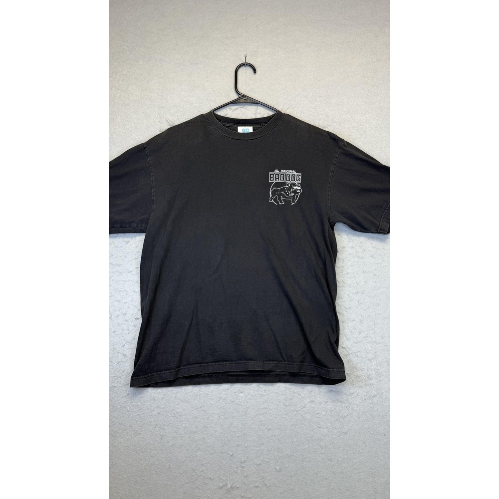 Bad Dog Shirt‎ Mens Large Black Bulldog Back Graphic Heavyweight Ringspun Cotton